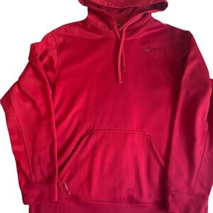 Nike Therma-Fit Hoodie Mens Size Large Red Pullover Pocket Excellent Condition